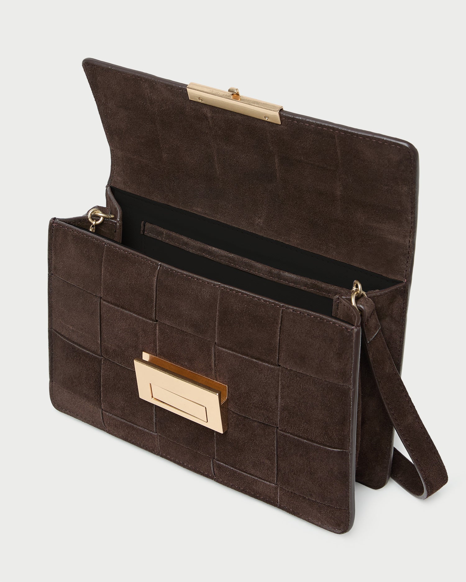 Delphine Brown Suede Shoulder Bag