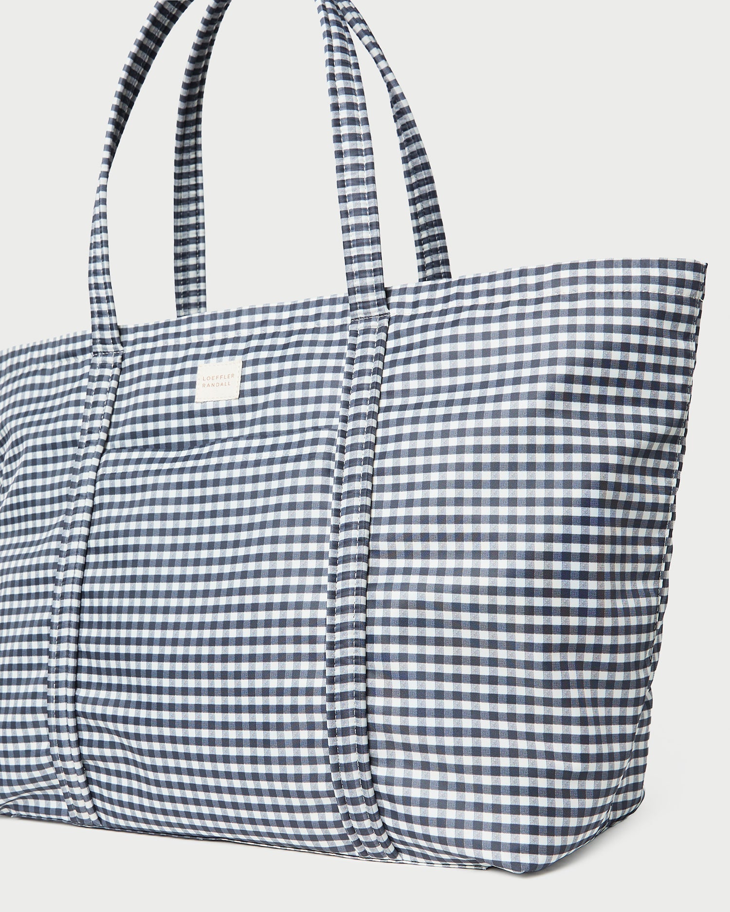Dina Black/White Gingham Travel Tote