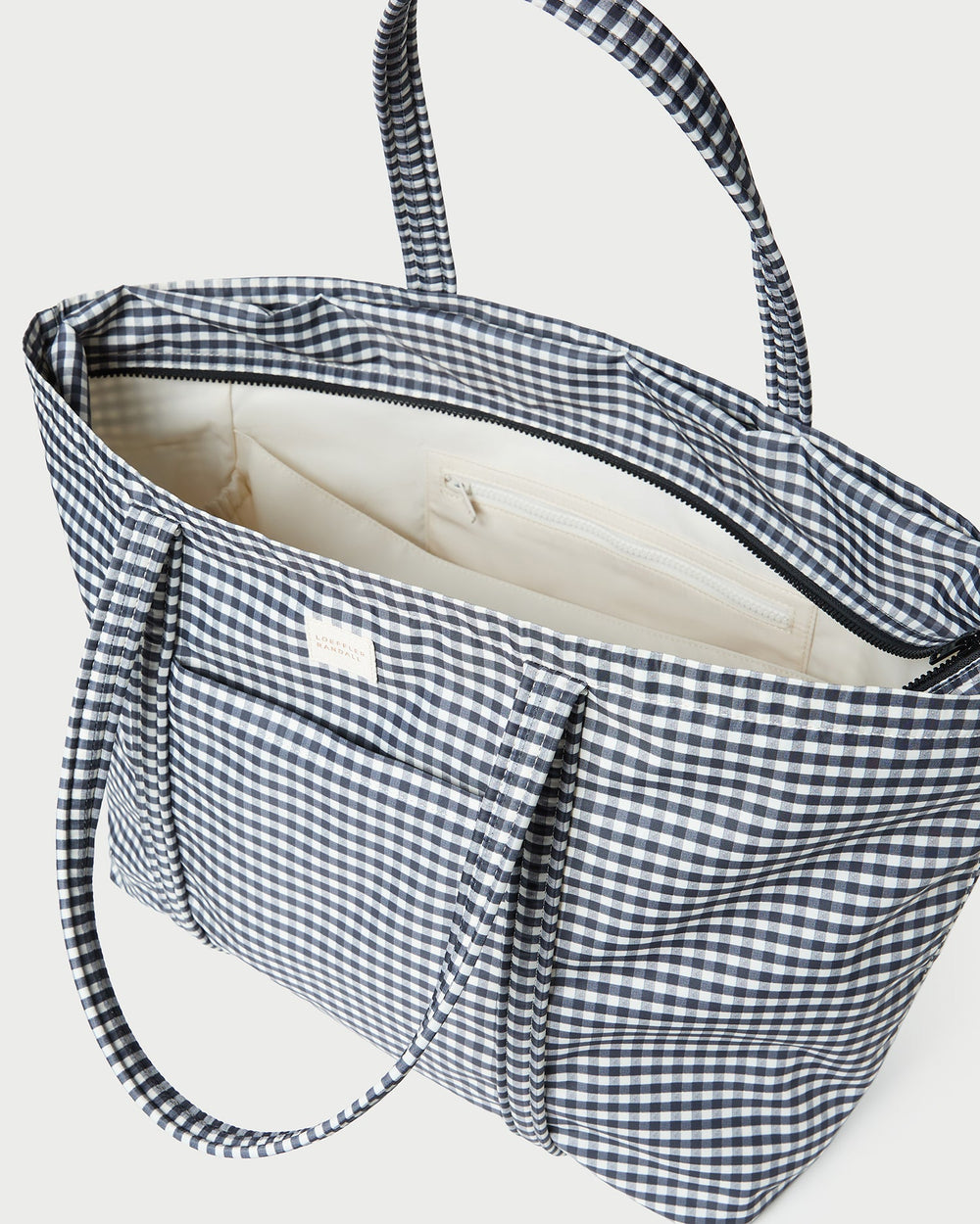 Dina Black/White Gingham Travel Tote