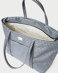 Dina Black/White Gingham Travel Tote