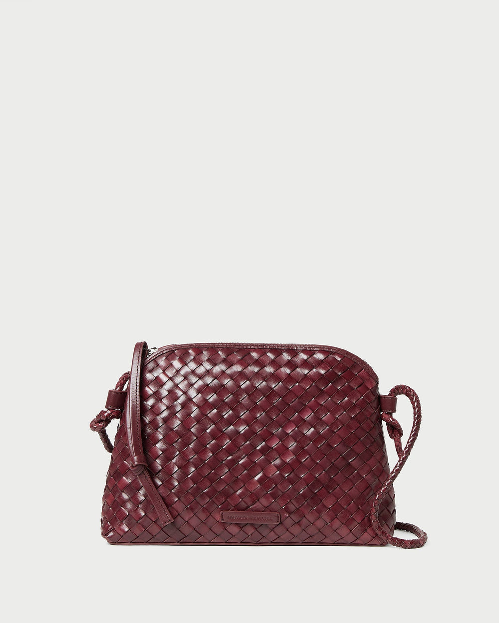 Mallory Maroon Woven Leather Crossbody