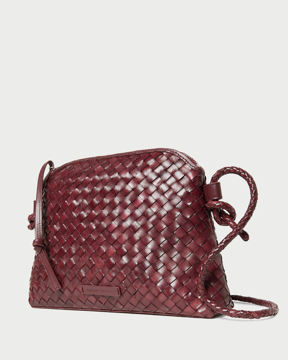 Mallory Maroon Woven Leather Crossbody