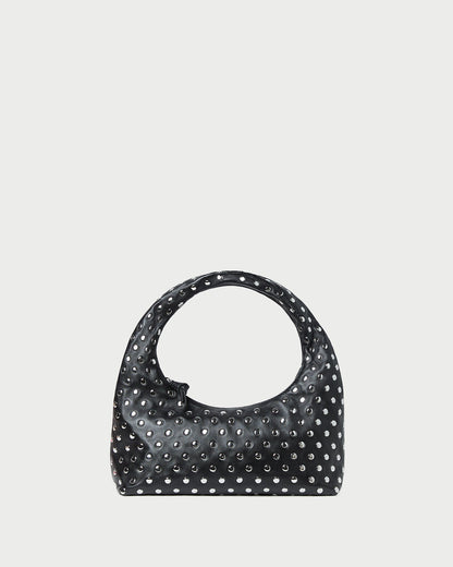 Mercer Black/Silver Leather Shoulder Bag