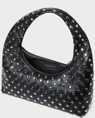 Mercer Black/Silver Leather Shoulder Bag