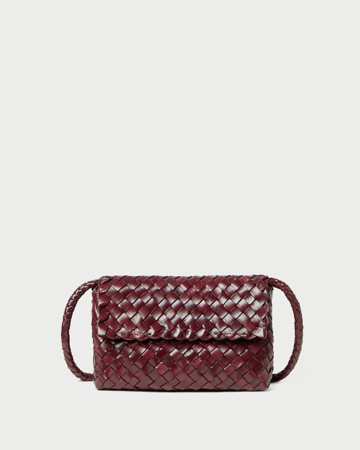 Vinnie Maroon Woven Leather Crossbody
