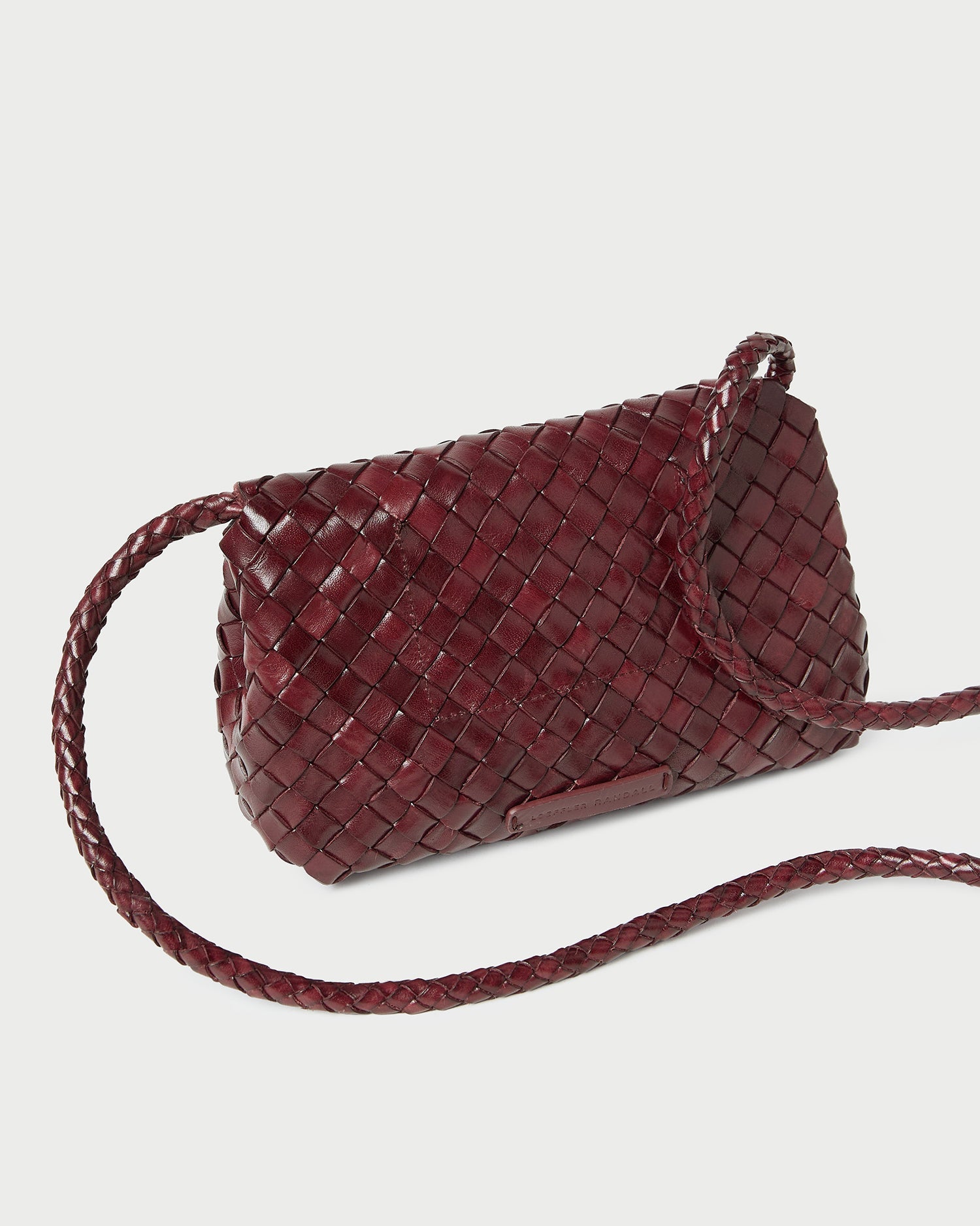 Vinnie Maroon Woven Leather Crossbody
