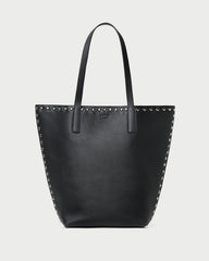 Walker Black/Silver Leather Tote