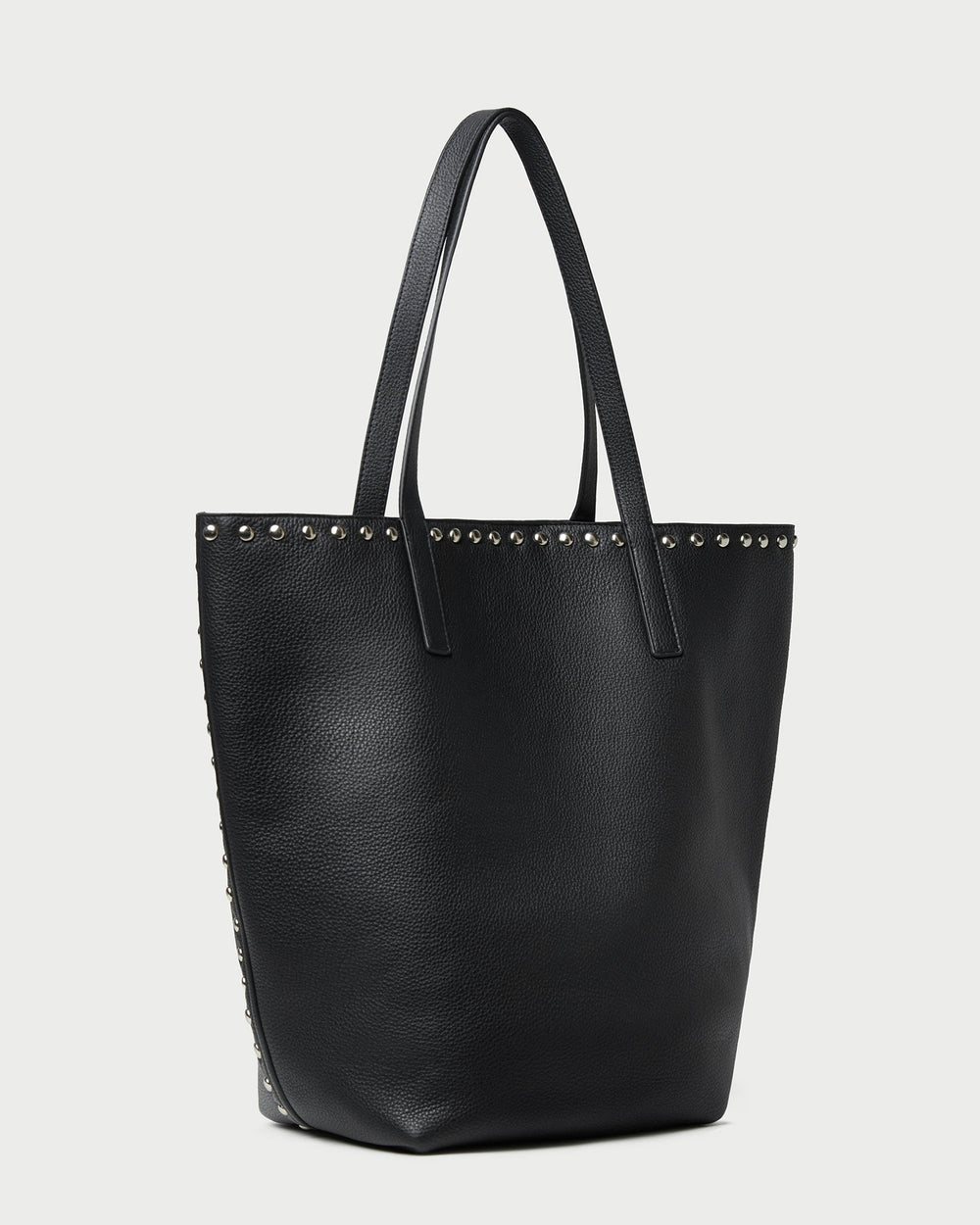 Walker Black/Silver Leather Tote