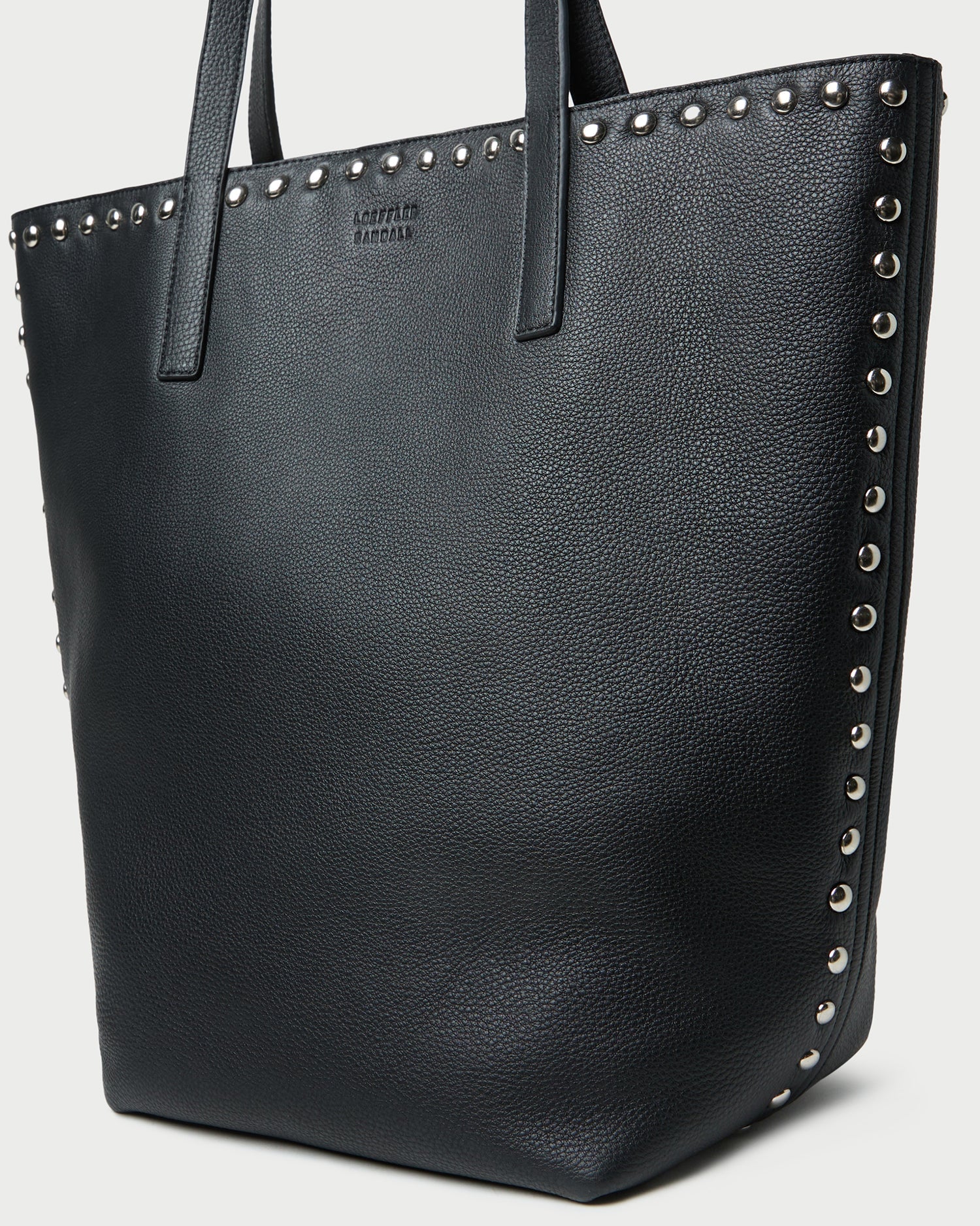 Walker Black/Silver Leather Tote