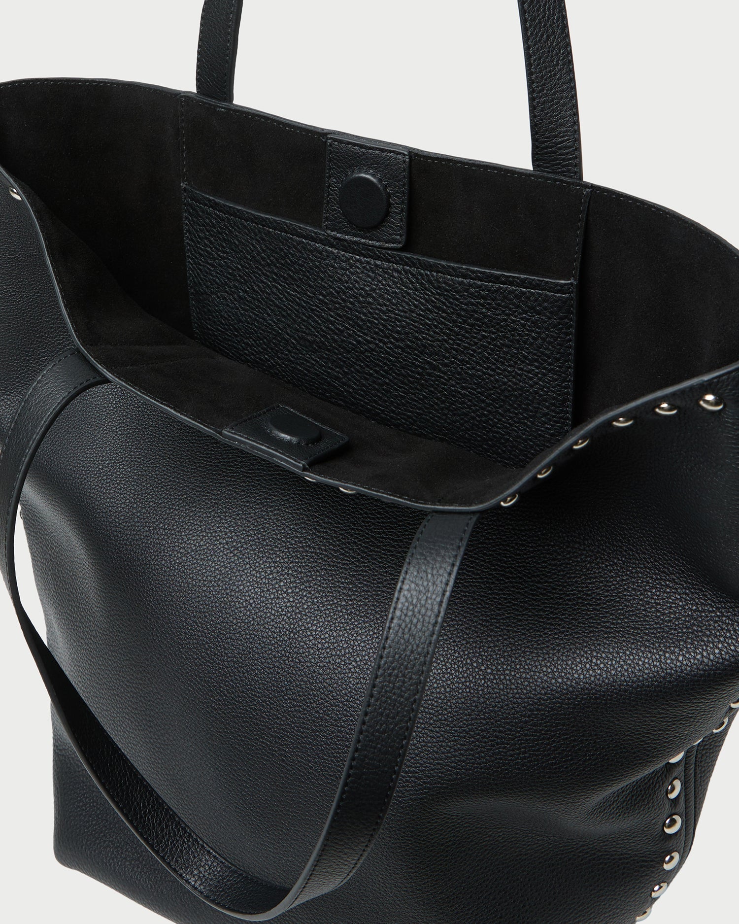 Walker Black/Silver Leather Tote