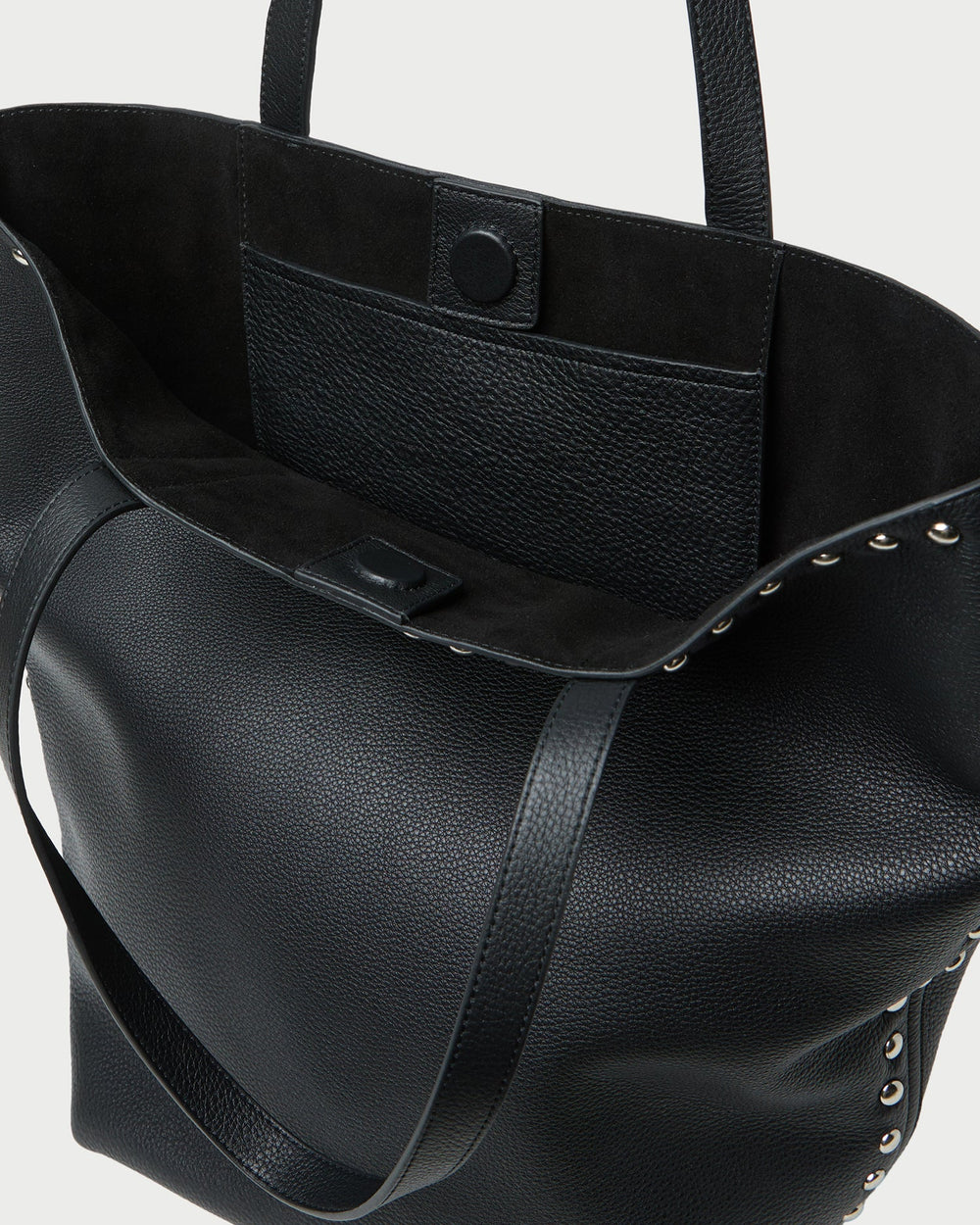 Walker Black/Silver Leather Tote