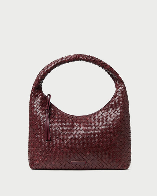 Willow Maroon Woven Hobo Bag