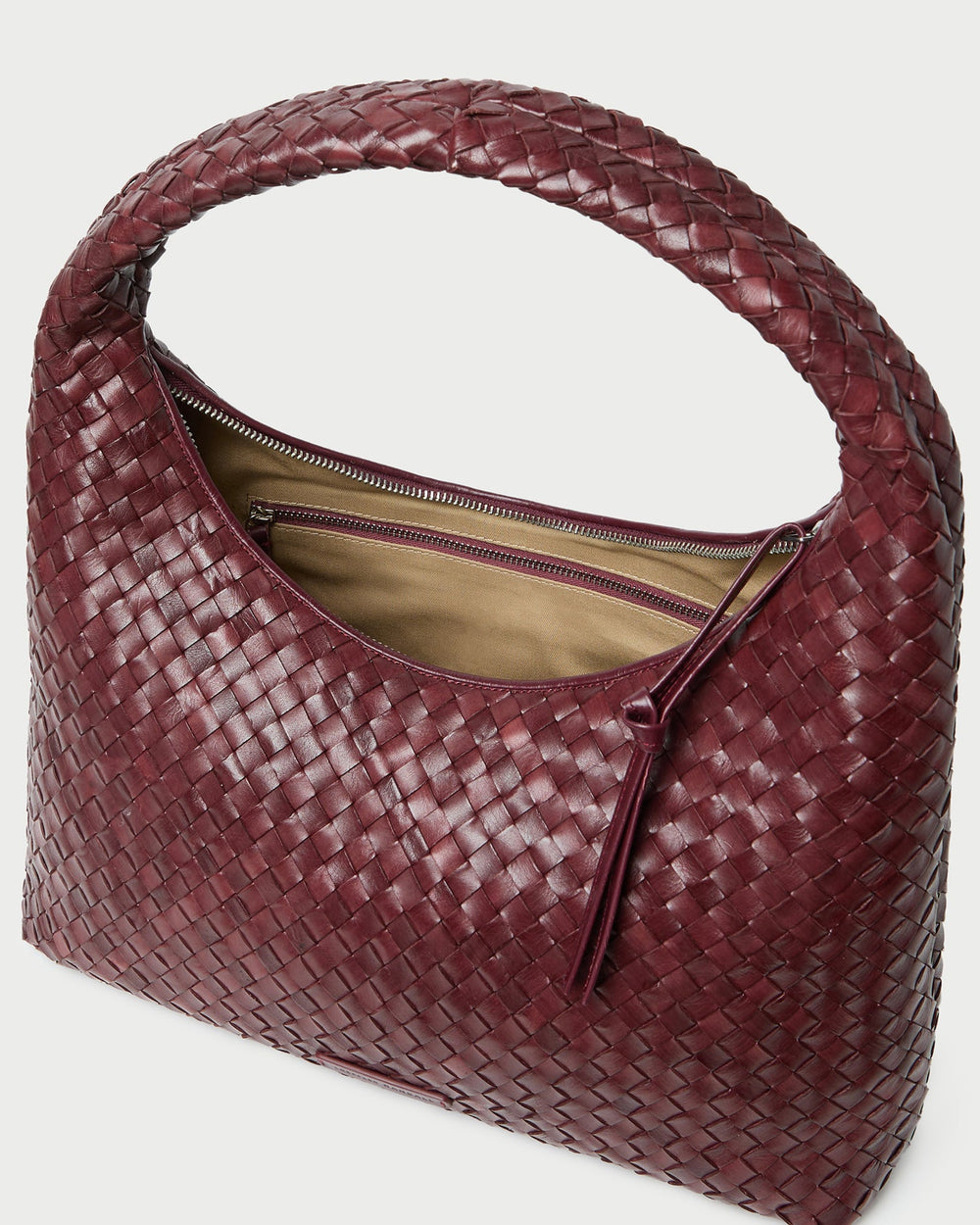 Willow Maroon Woven Hobo Bag