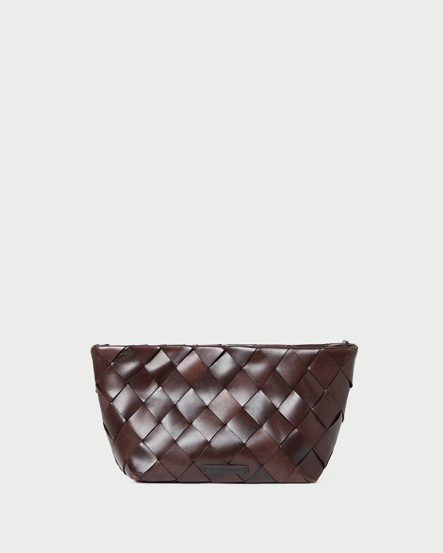 Melina Chocolate Woven Leather Clutch