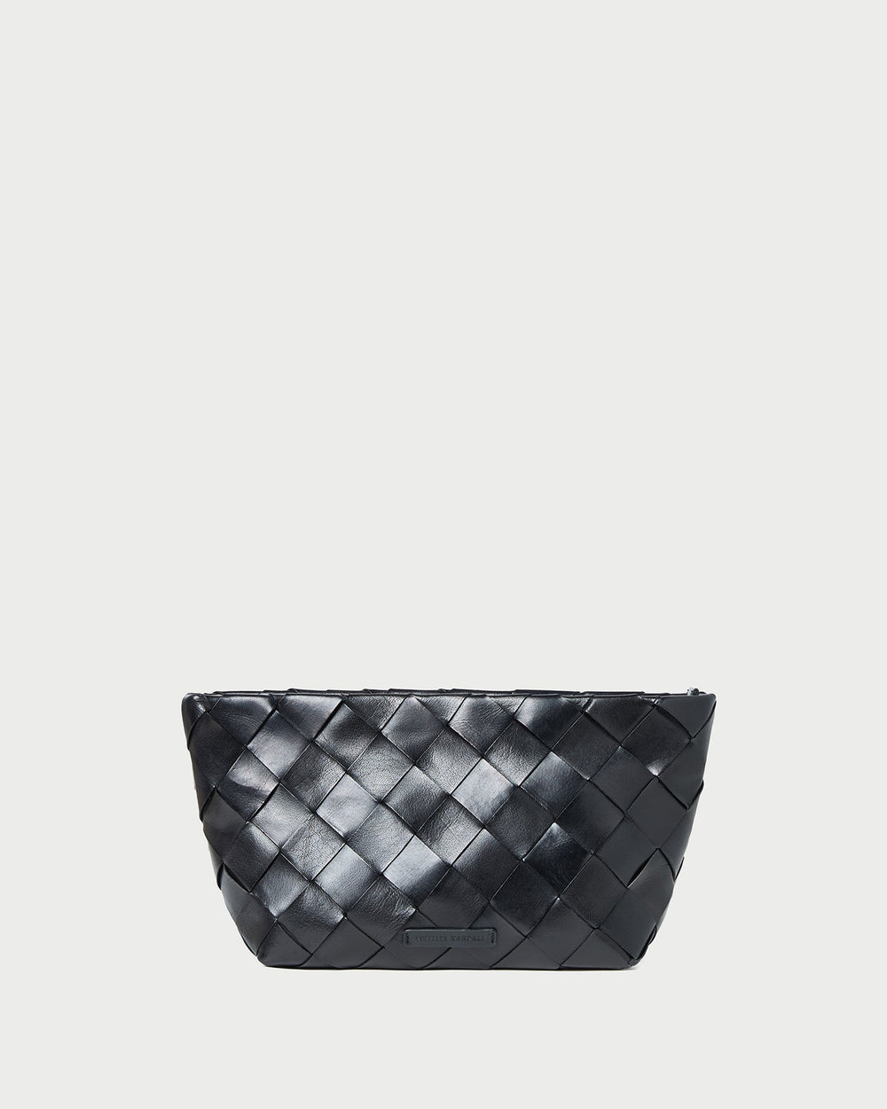 Melina Black Woven Leather Clutch