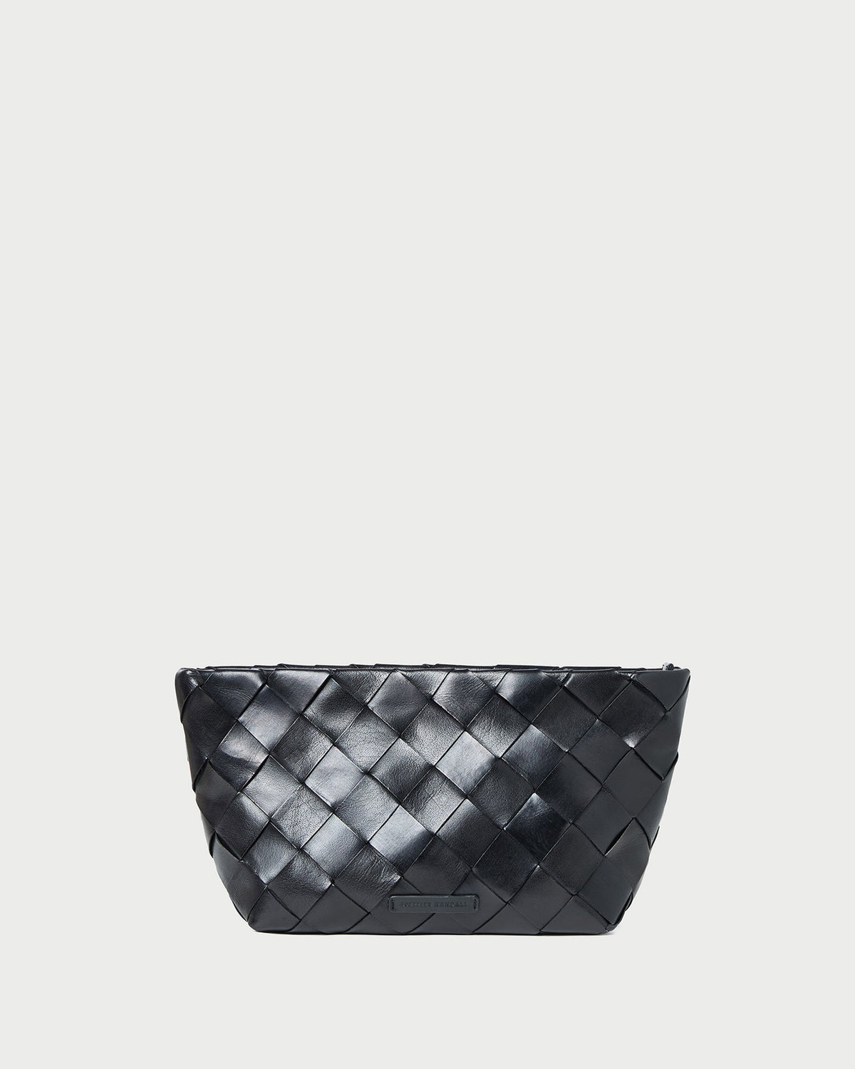 Melina Black Woven Leather Clutch