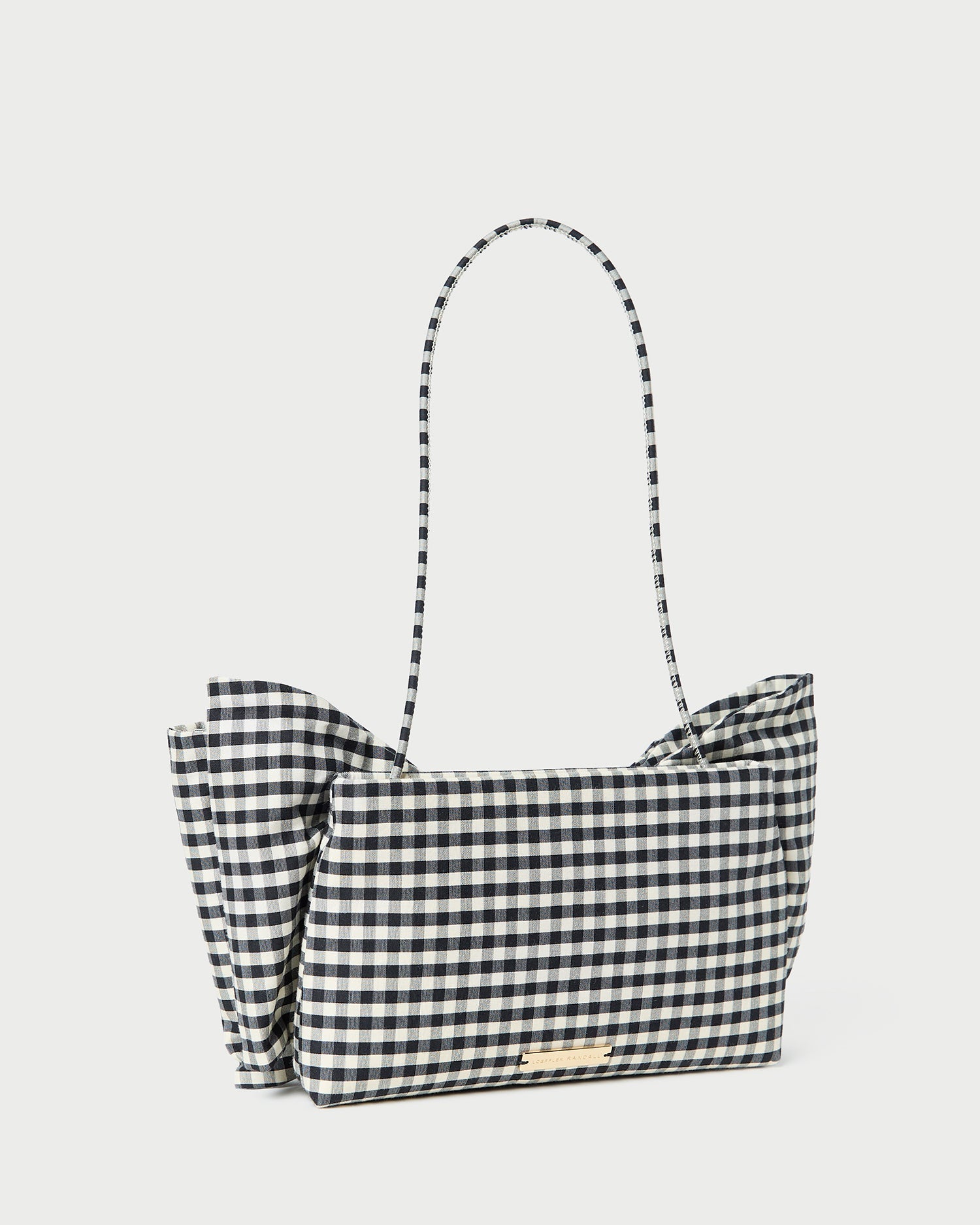 Valerie Black/White Gingham Bow Bag