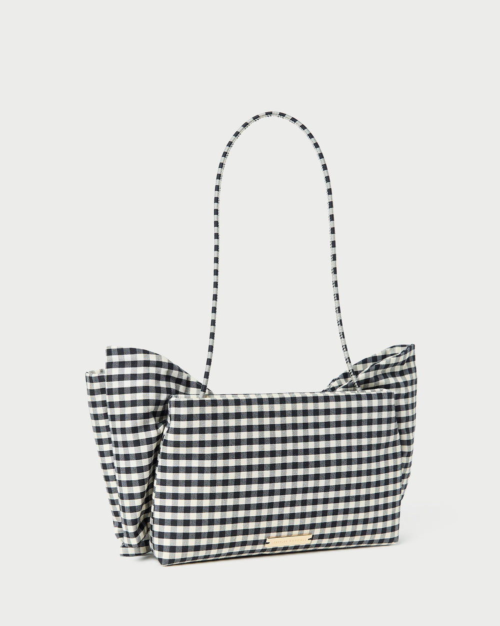 Valerie Black/White Gingham Bow Bag