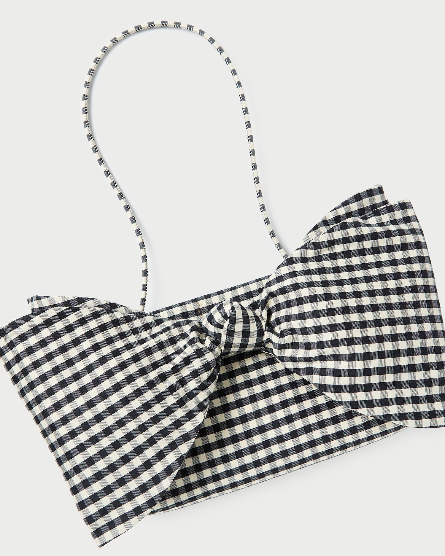 Valerie Black/White Gingham Bow Bag