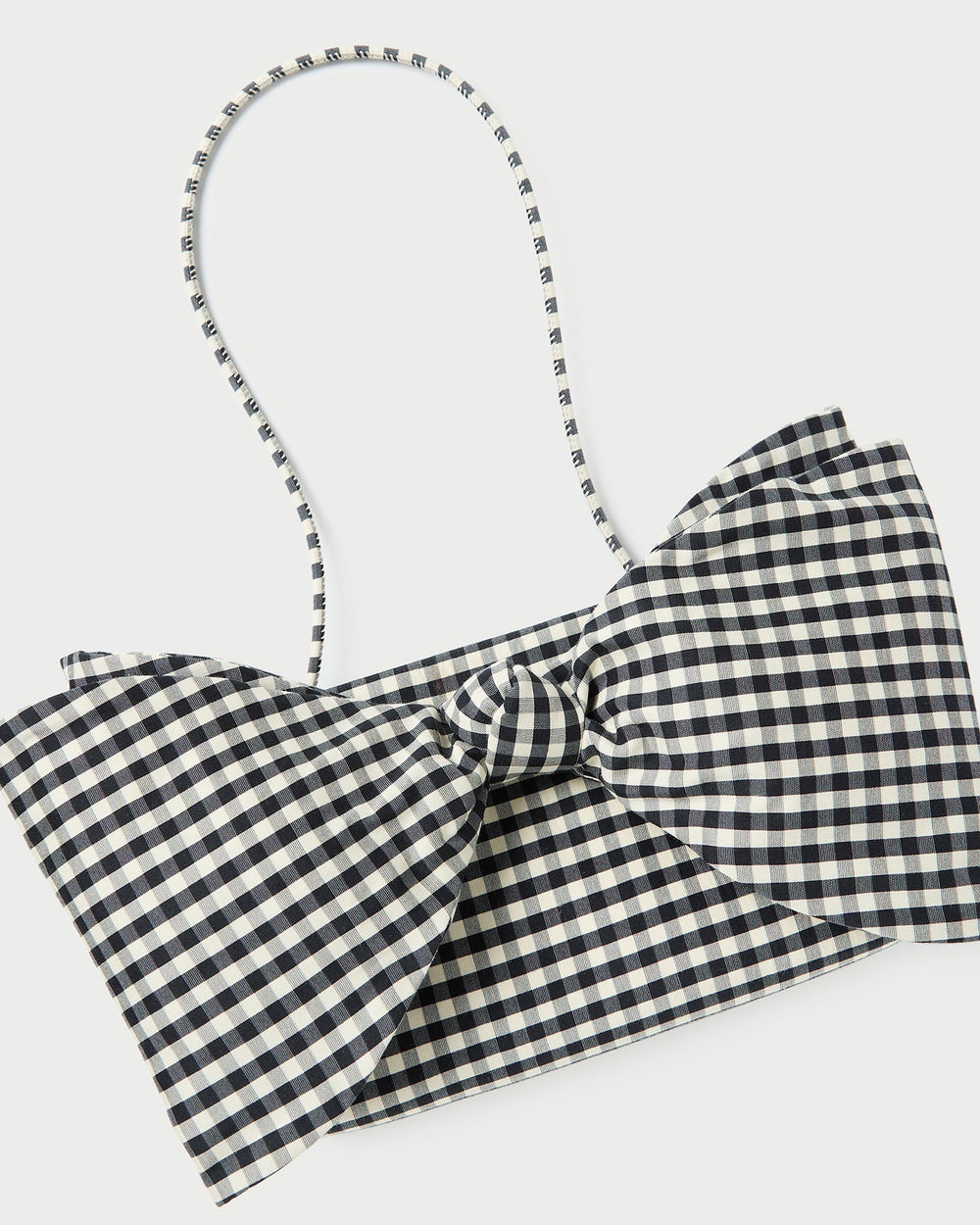 Valerie Black/White Gingham Bow Bag