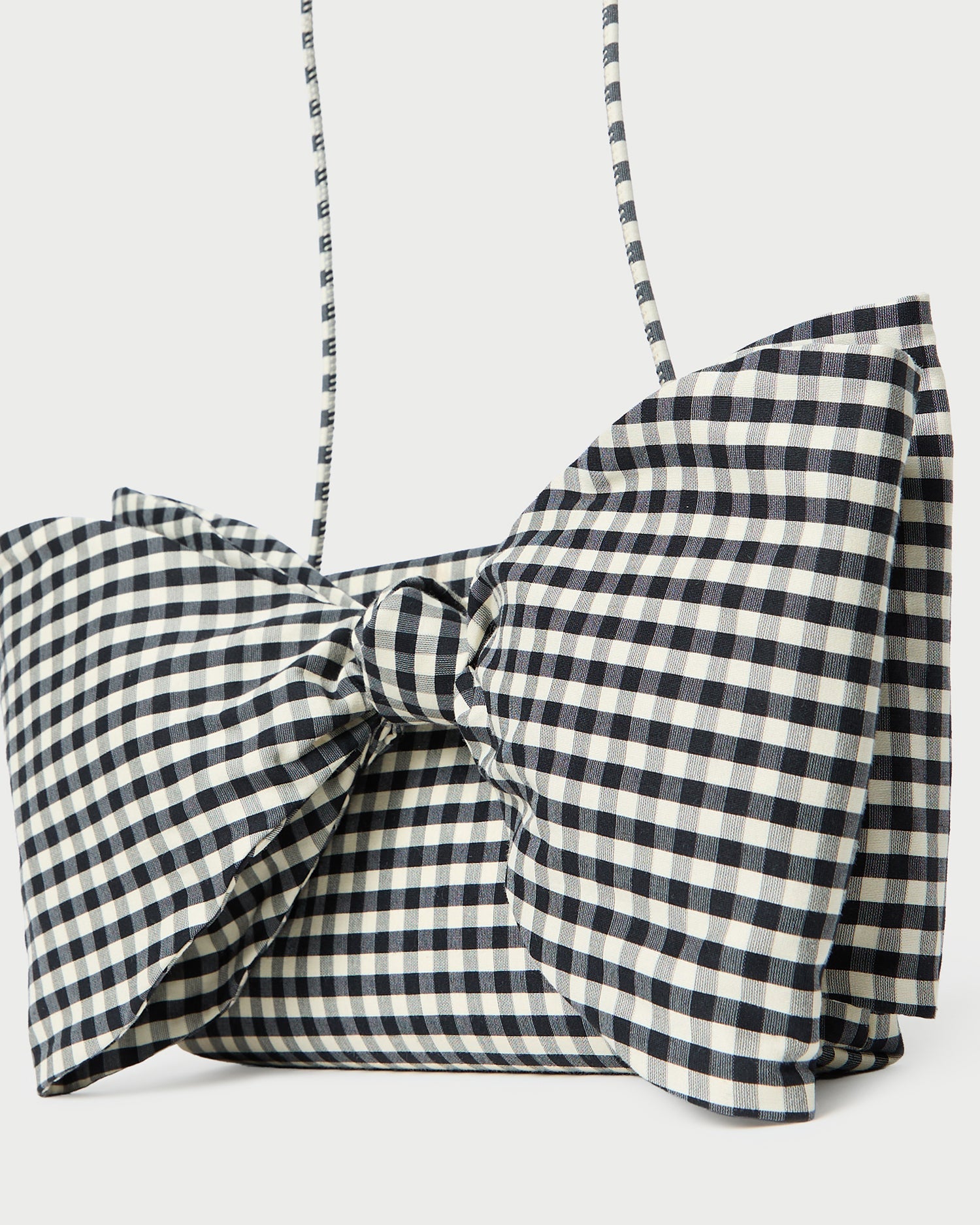 Valerie Black/White Gingham Bow Bag