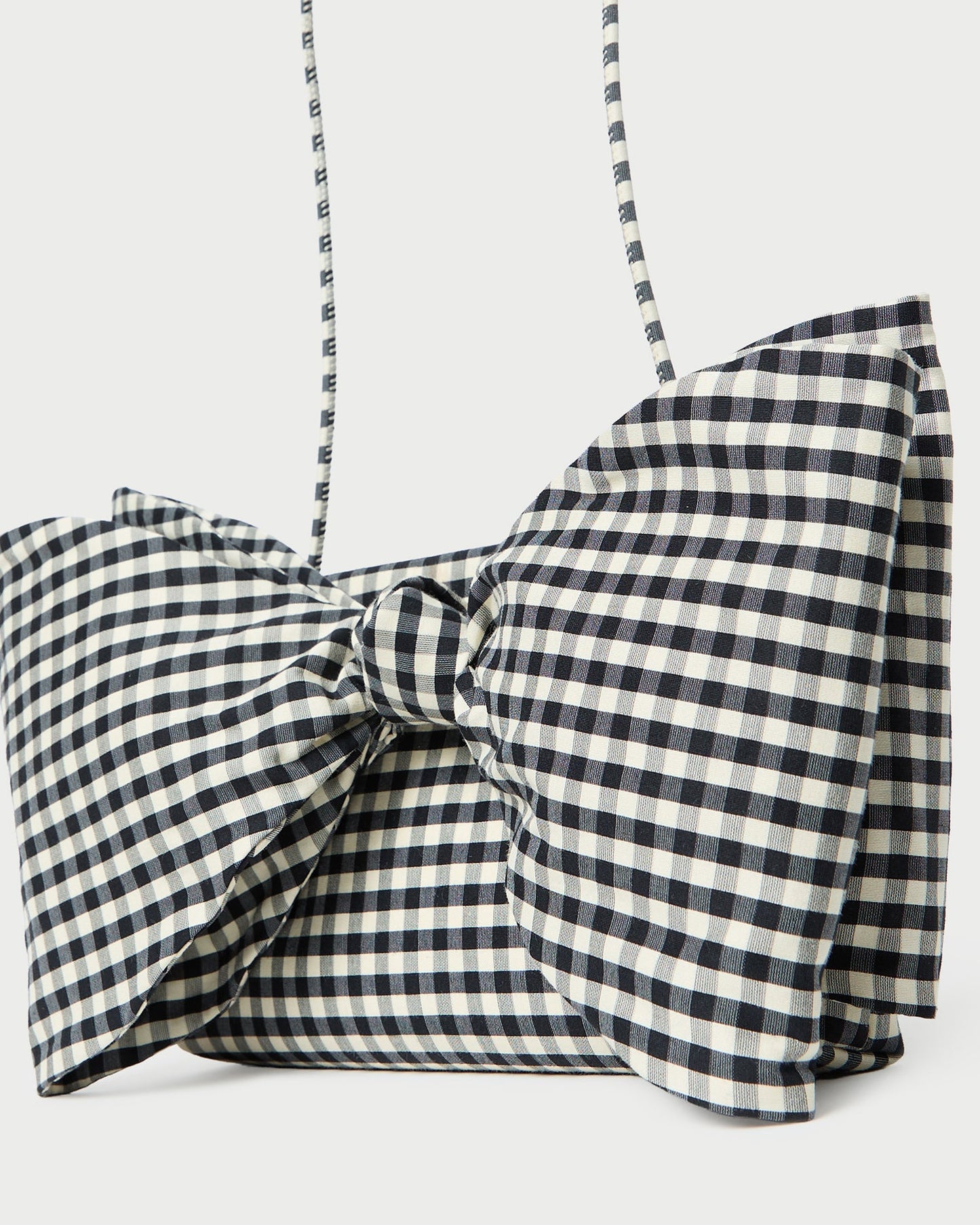 Valerie Black/White Gingham Bow Bag