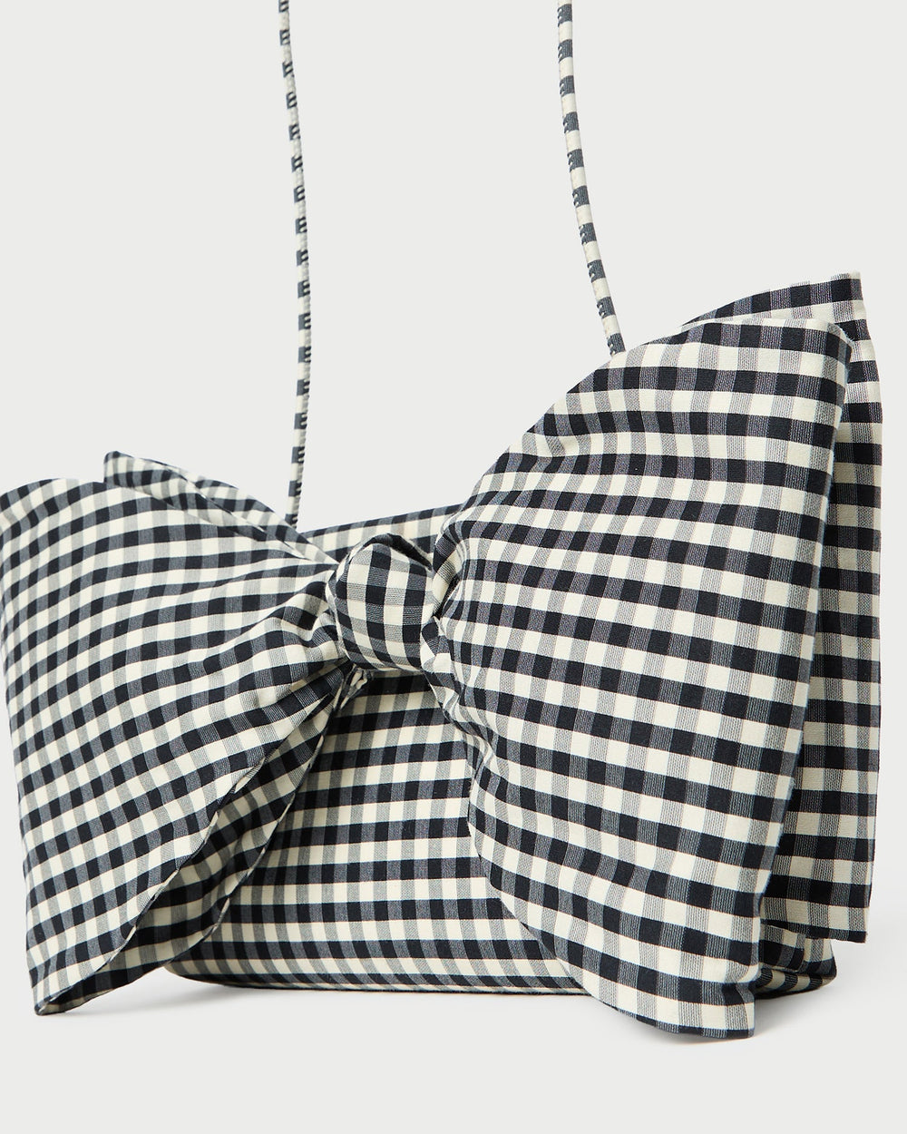 Valerie Black/White Gingham Bow Bag