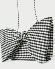 Valerie Black/White Gingham Bow Bag