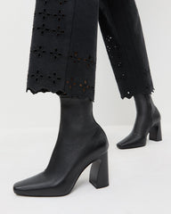 Chloe Black Leather Ankle Boot