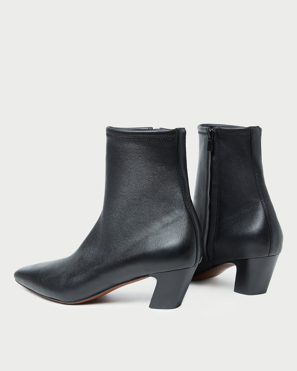 Doria Black Leather Ankle Boot