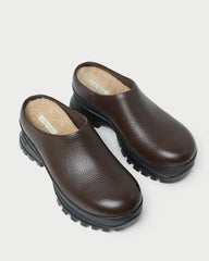 Gemma Brown Leather Lug Mule