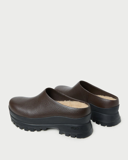 Gemma Brown Leather Lug Mule