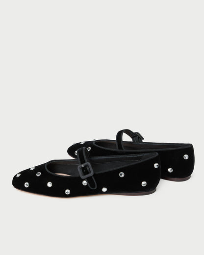Ginger Black/Crystal Velvet Mary Jane