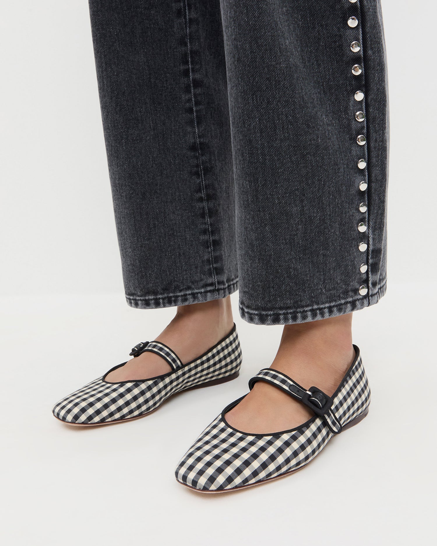 Ginger Black/White Gingham Mary Jane