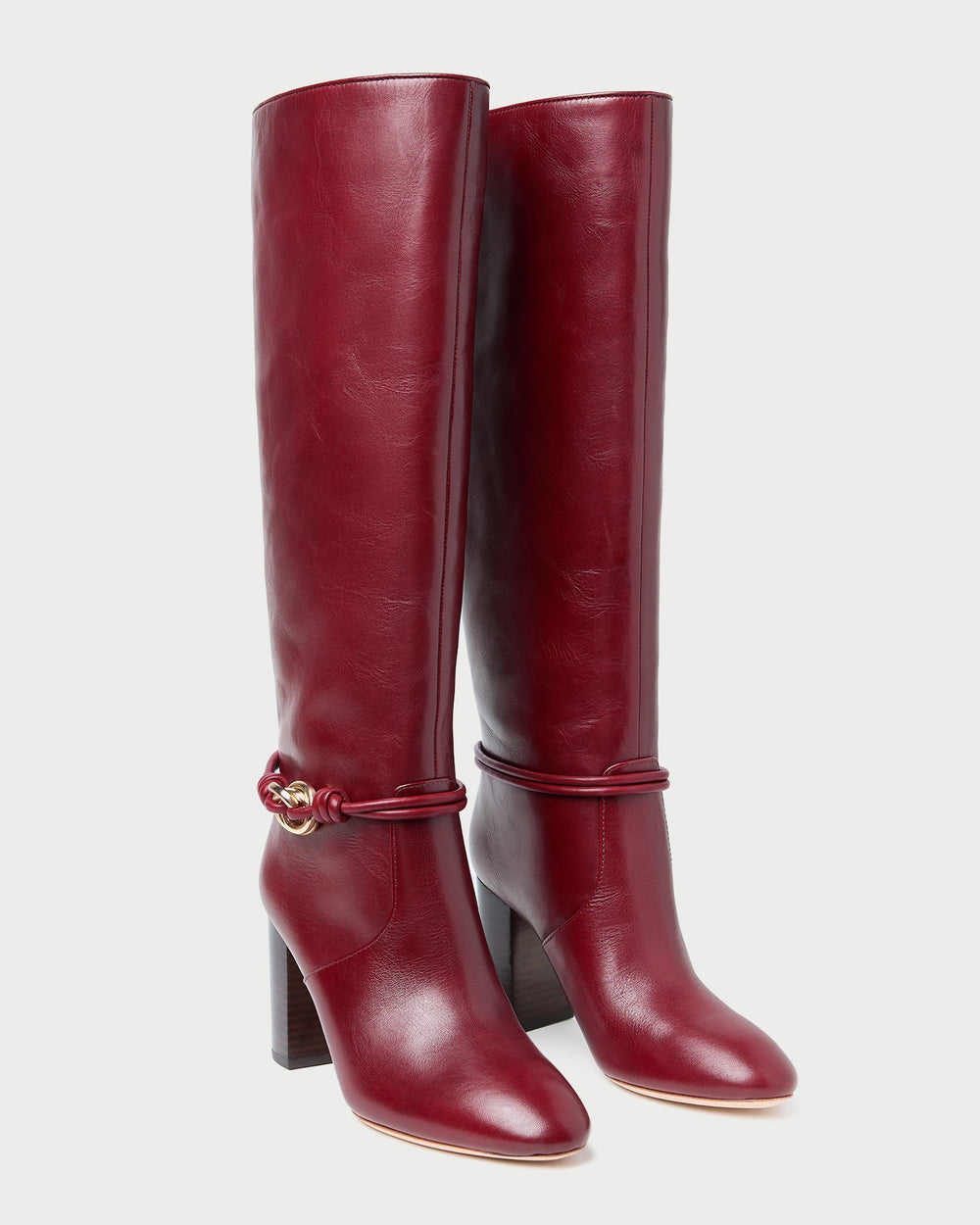 Goldy Wine/Gold Leather Tall Boot