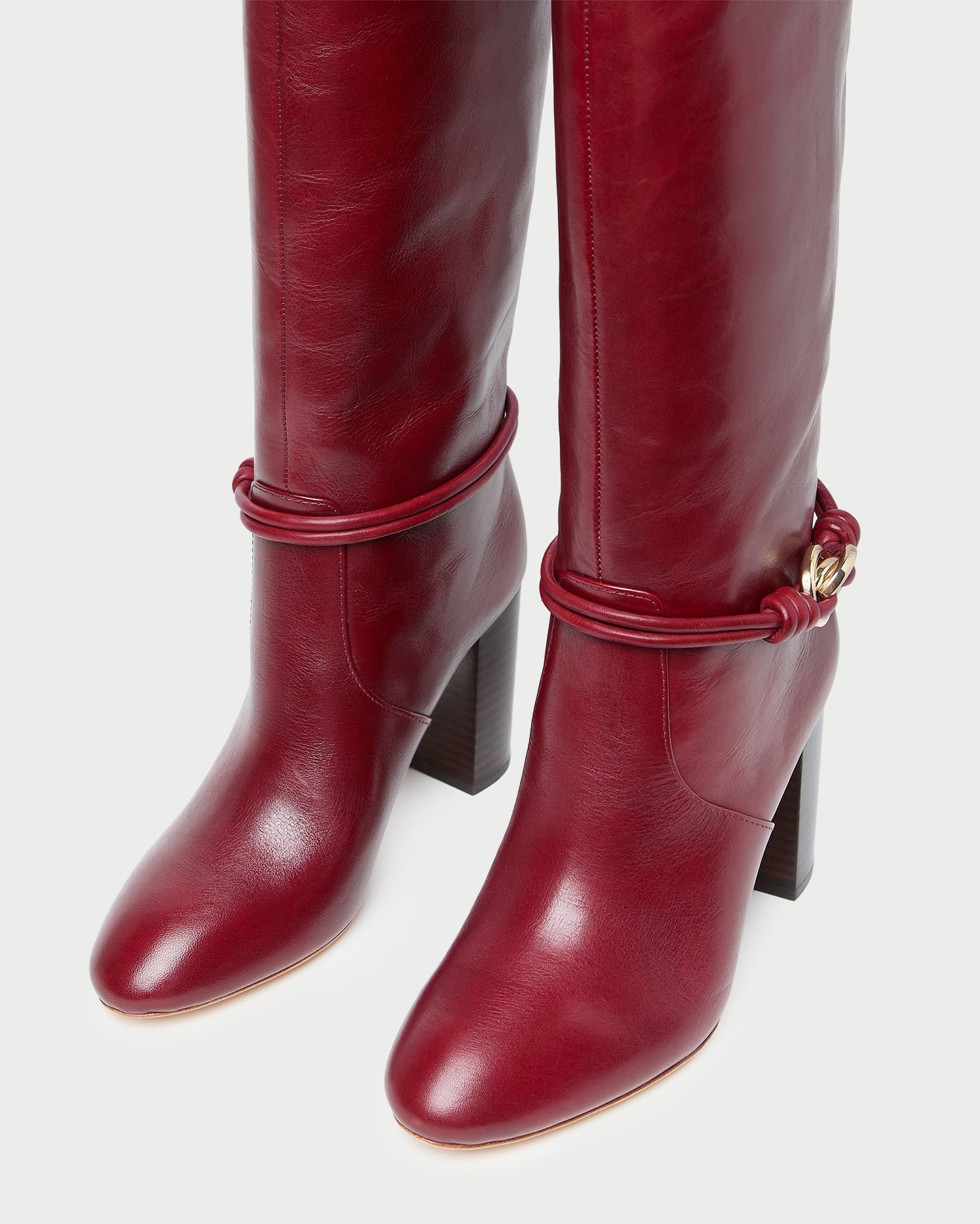 Goldy Wine/Gold Leather Tall Boot