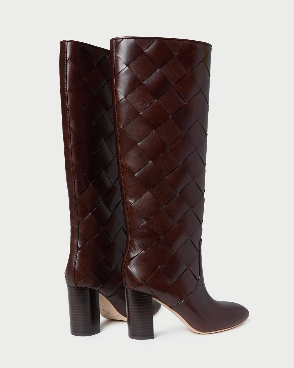 Goldy Espresso Woven Leather Tall Boot