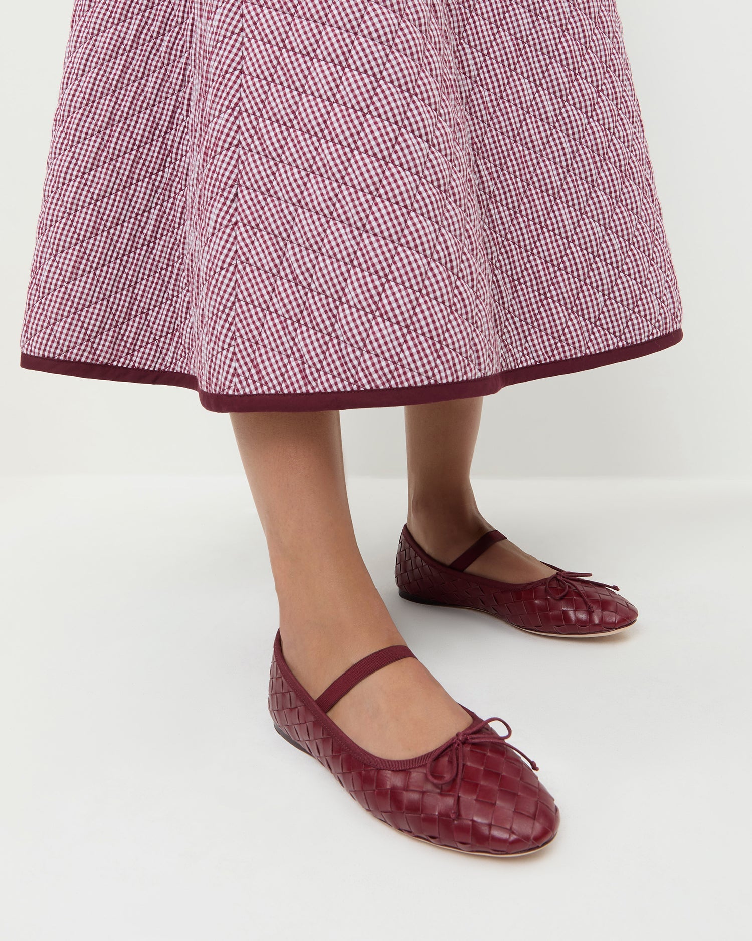Leonie Wine Woven Ballet Flat