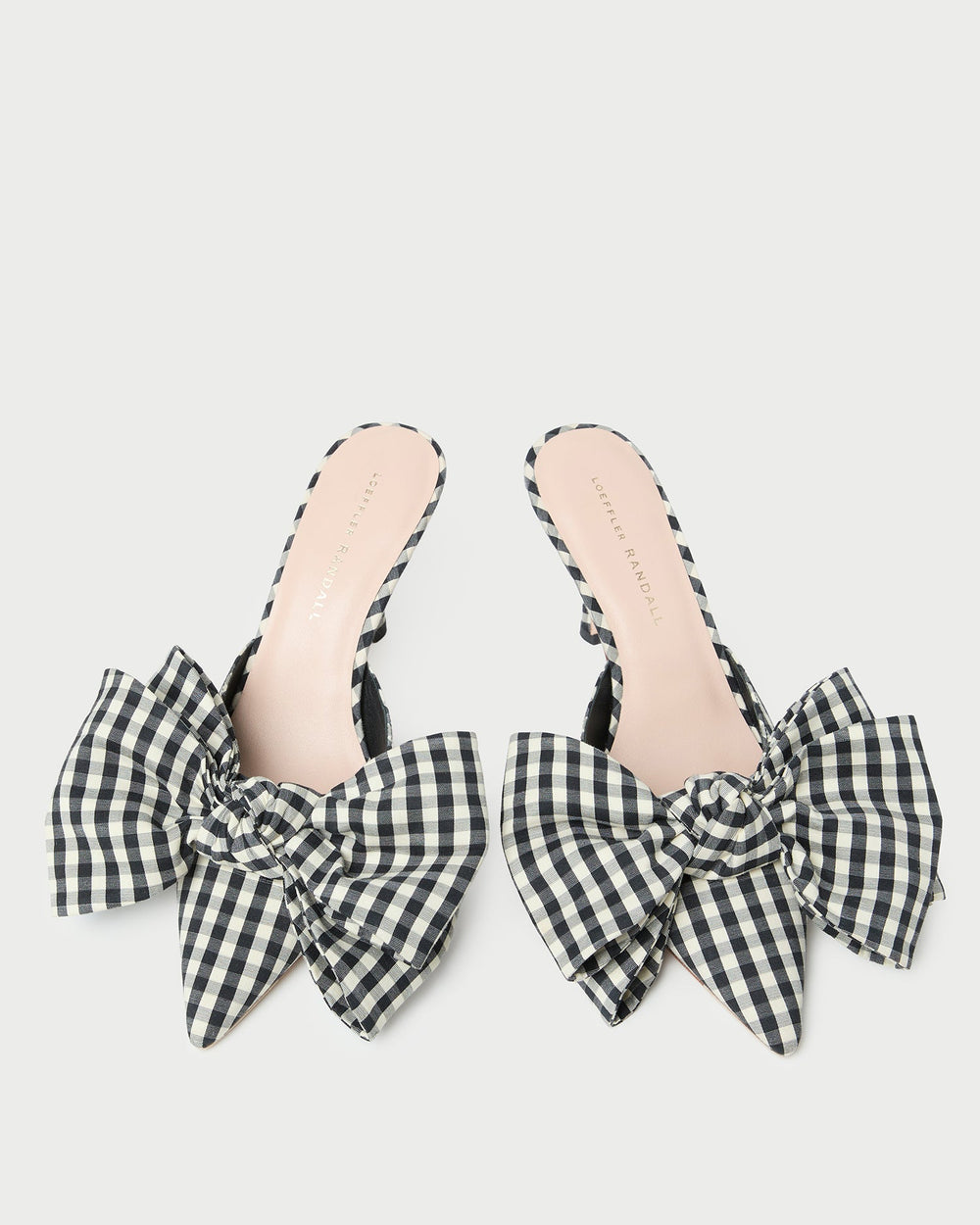 Margot Black/White Gingham Bow Mule