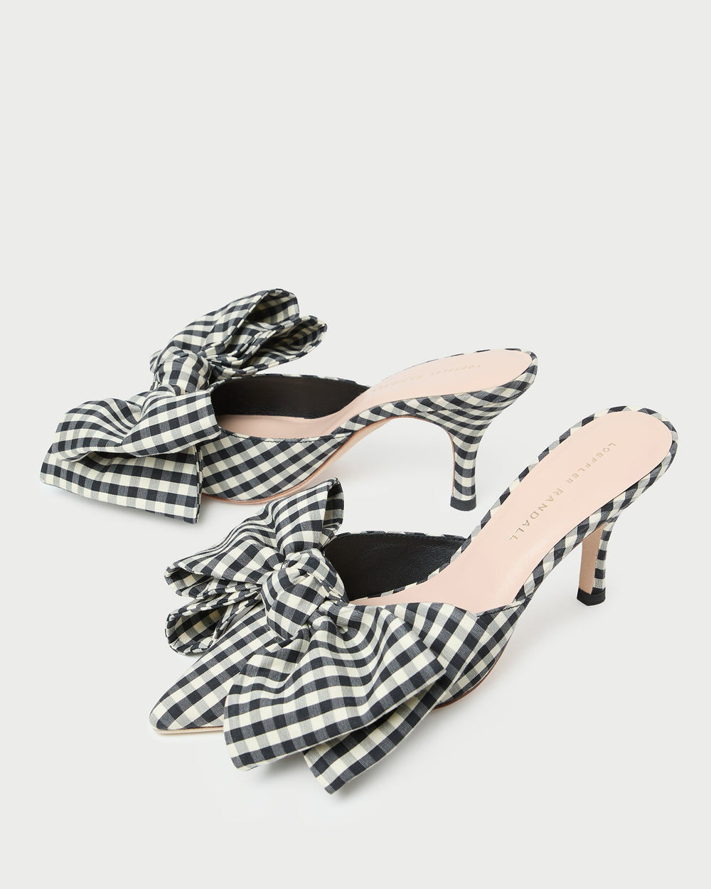 Margot Black/White Gingham Bow Mule