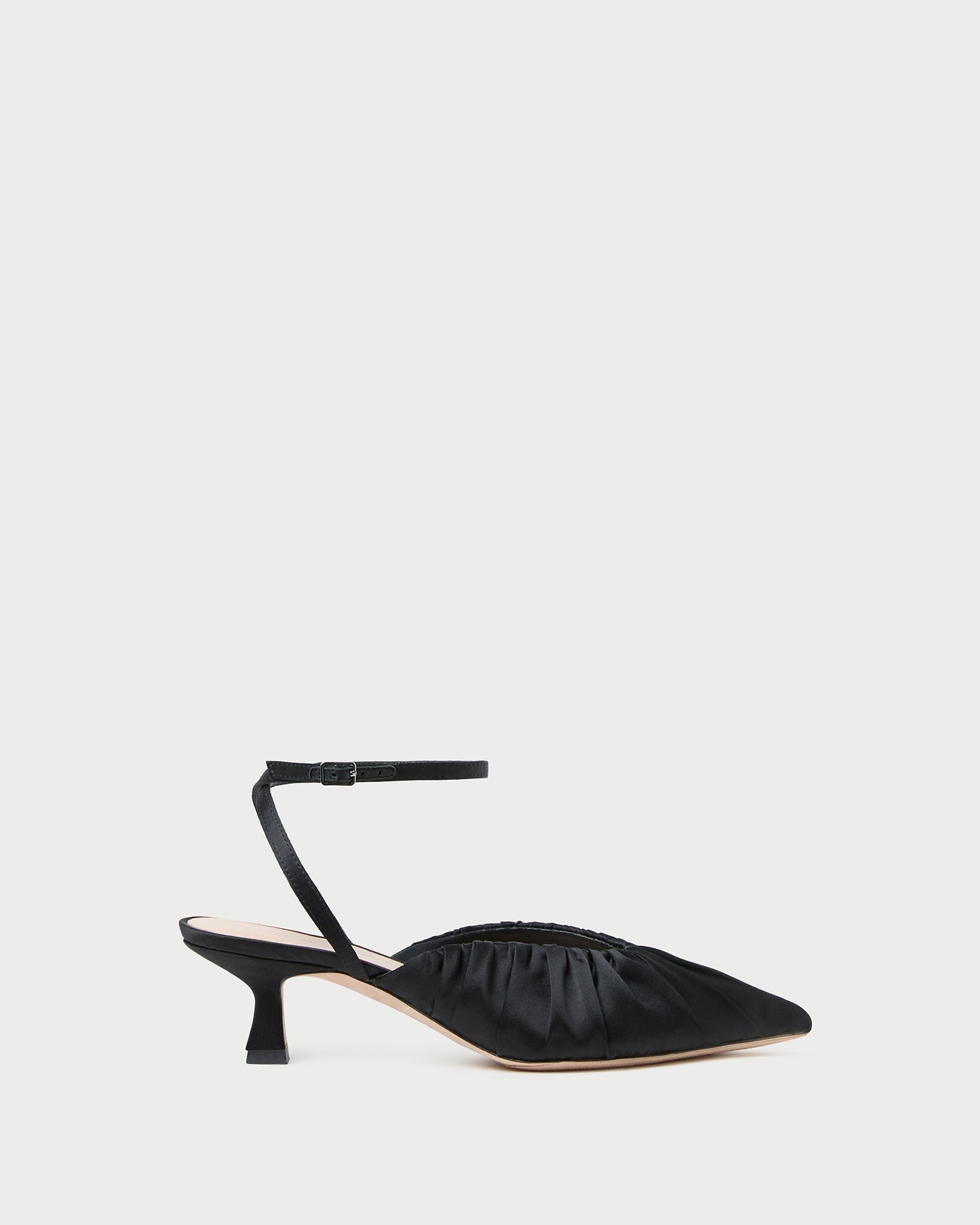 Rio Black Satin Kitten Heel