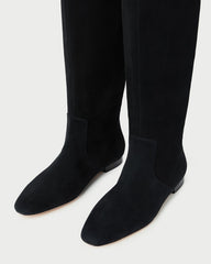 Lillian Black Suede Tall Boot