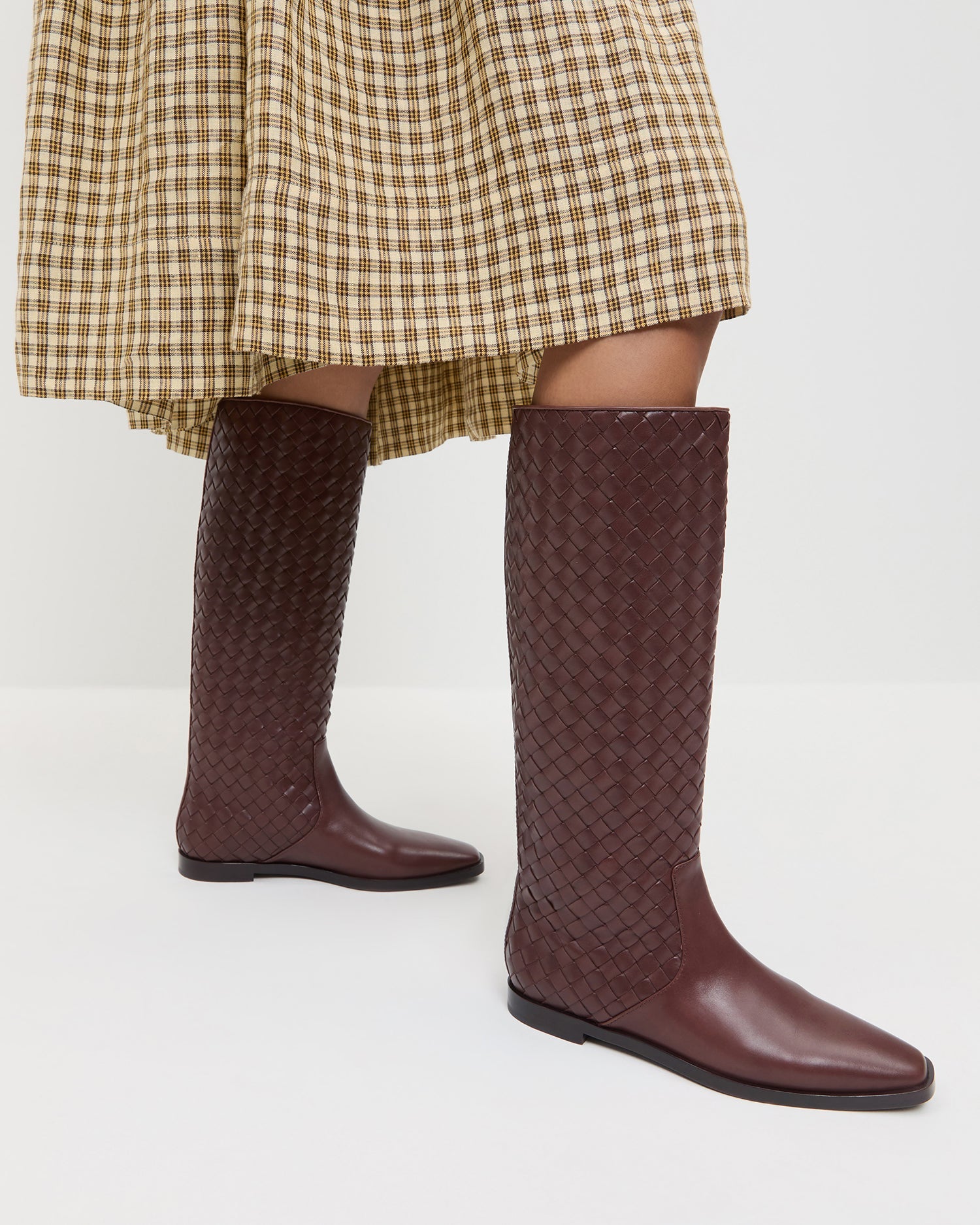 Tilly Espresso Woven Leather Boot