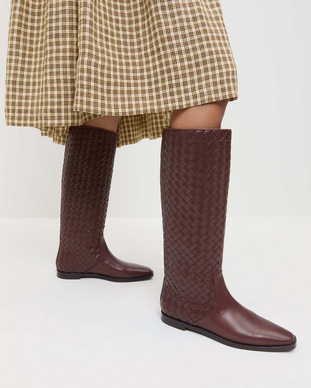 Tilly Espresso Woven Leather Boot