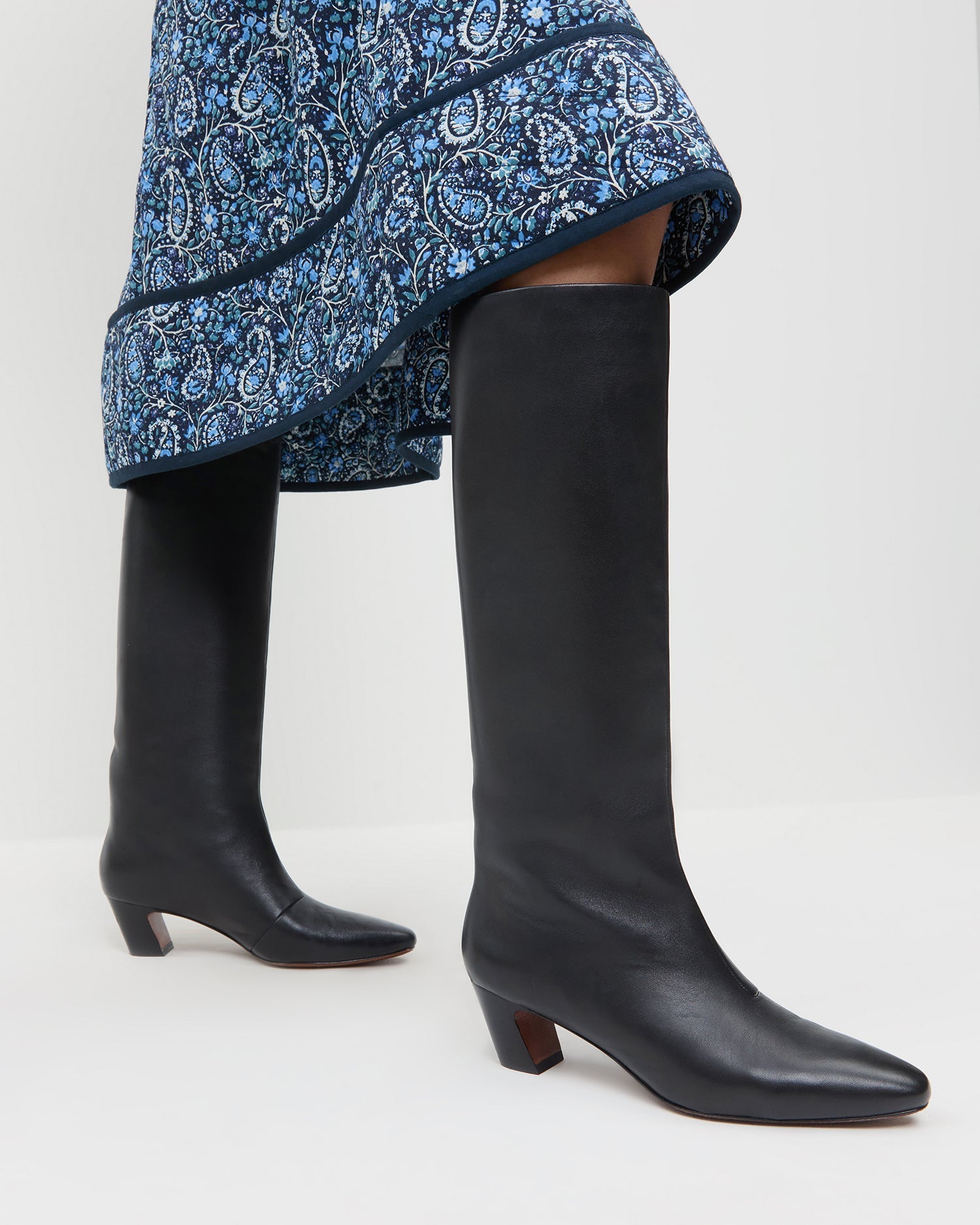 Marley Black Leather Tall Boot