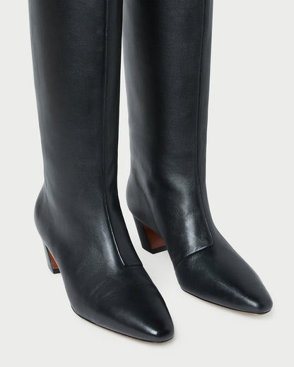 Marley Black Leather Tall Boot