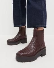 Reggie Espresso Woven Chelsea Boot