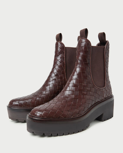Reggie Espresso Woven Chelsea Boot