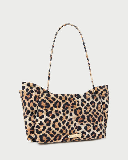 Valerie Leopard Jersey Bow Bag