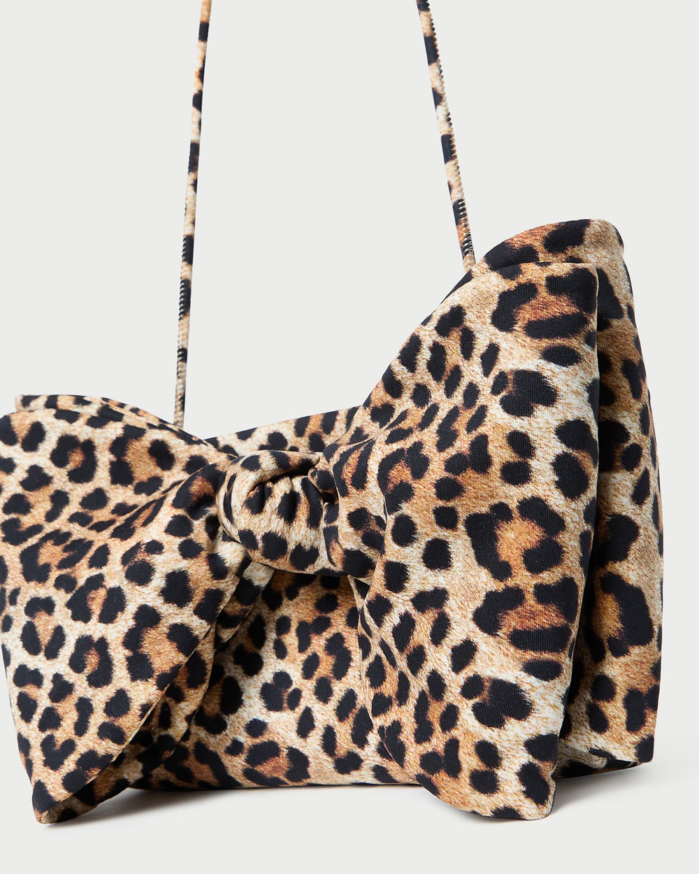 Valerie Leopard Jersey Bow Bag